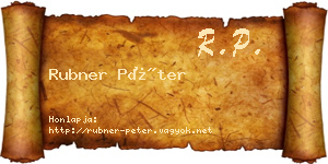 Rubner Péter névjegykártya