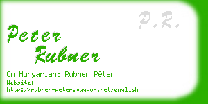 peter rubner business card